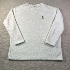 Disney Minnie Mouse Sherpa Fleece Long Sleeve Shirt Womens XL Ivory Crew Neck